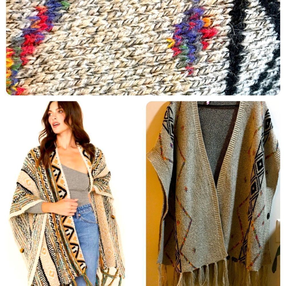 Super Soft Oversized Fringe Kimono! button armholes